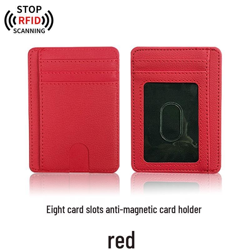 Exquisite Anti-Theft RFID Leather PU Card Holder: Universal, Spacious, & Stylish for Women