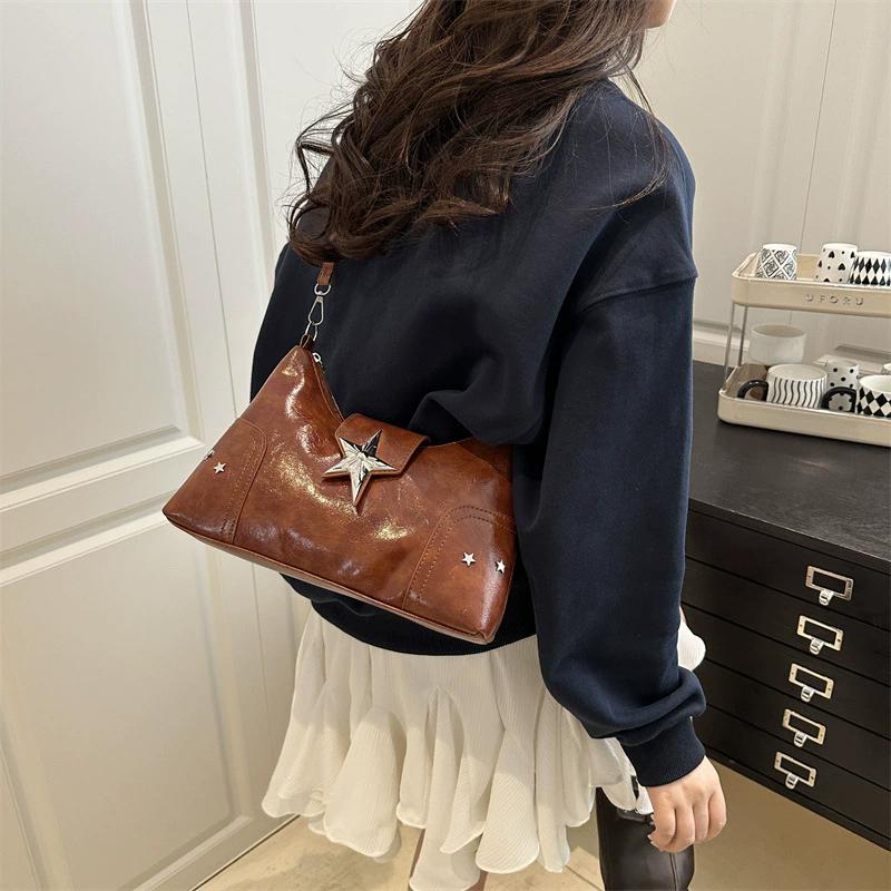 Punk Style Star Design Women Hobos Shoulder Bags Casual Y2k Cool Hot Girls Crossbody Bag Commuter Female Handbags Purse