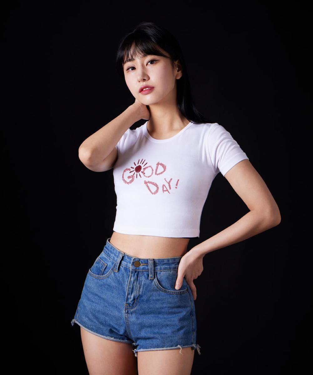 Astral Projection Good Day Supima Spandex Crop Top_White L