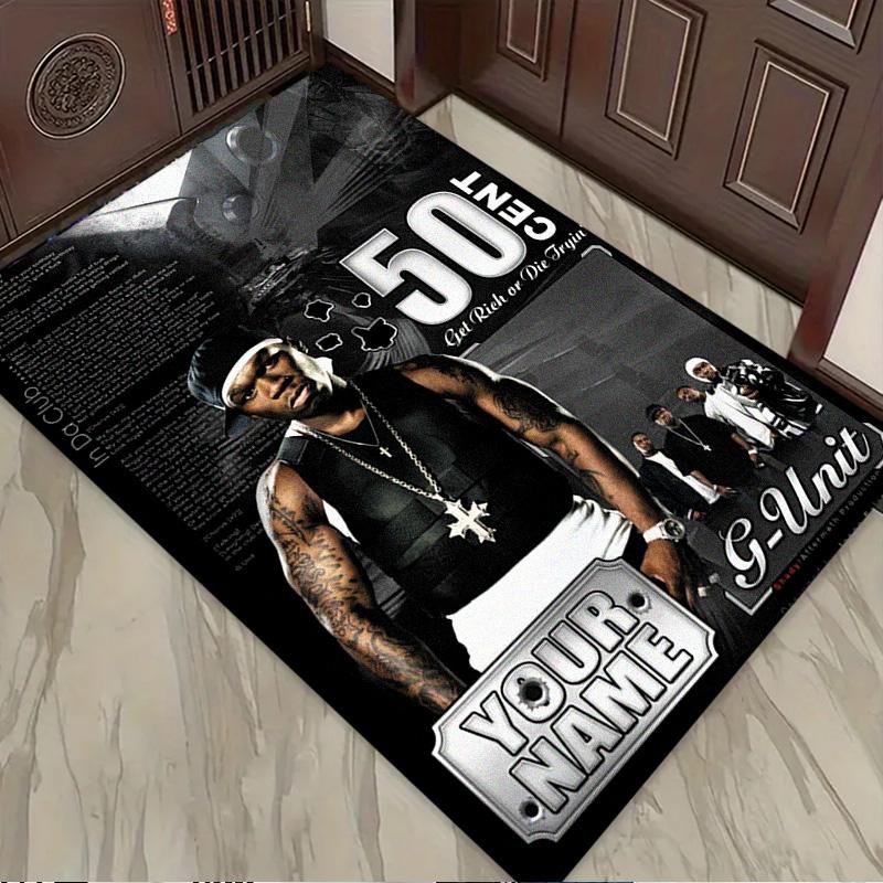 Name Custom 50 cent Carpet Rug for Living Room Bedroom Home Sofa Decoration,Kids play Non-slip Floor Mat