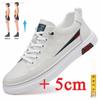 Fashion 2024 New Lente Heren Liftschoenen Heren Loafers Wit Zacht Lederen Mocassins Hoogte Verhoogd 5Cm Groter Schoenen Man Sneakers