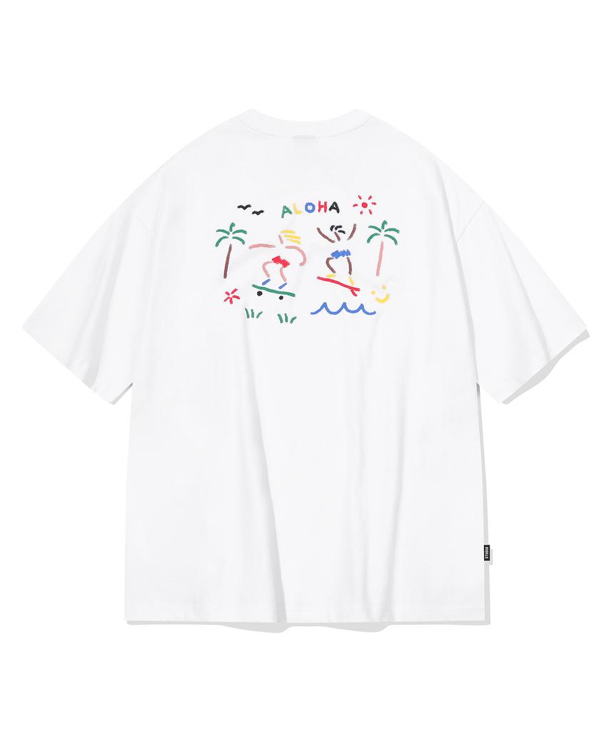 CPGN STUDIO Ola Crayon Short Sleeve T-Shirt White