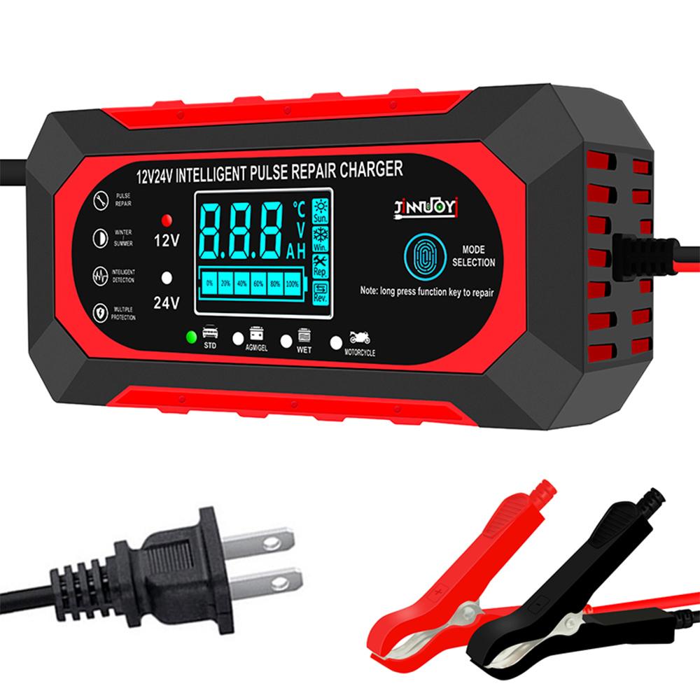 12V 10A W pełni Automatyczny Ładowarka Akumulatora Samochodowego Inteligentny Impuls Naprawczy 24V 5A dla AGM GEL WET Kwasowo-Ołowiowy Ładowarka Wyświetlacz LCD
