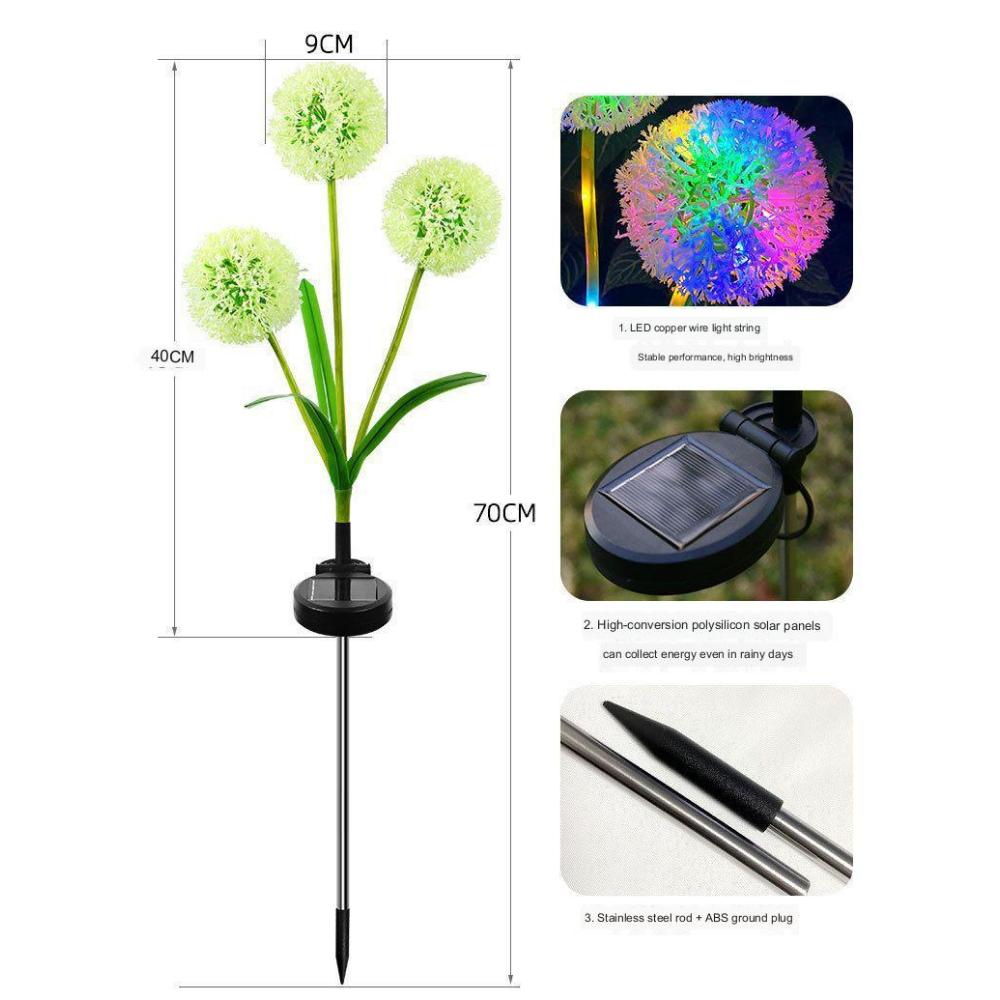 Solar Lights Garden Patio Decorative Lights Lawn Lights Garden Dandelion Small Night Light Landscape Ground Insert Color Light