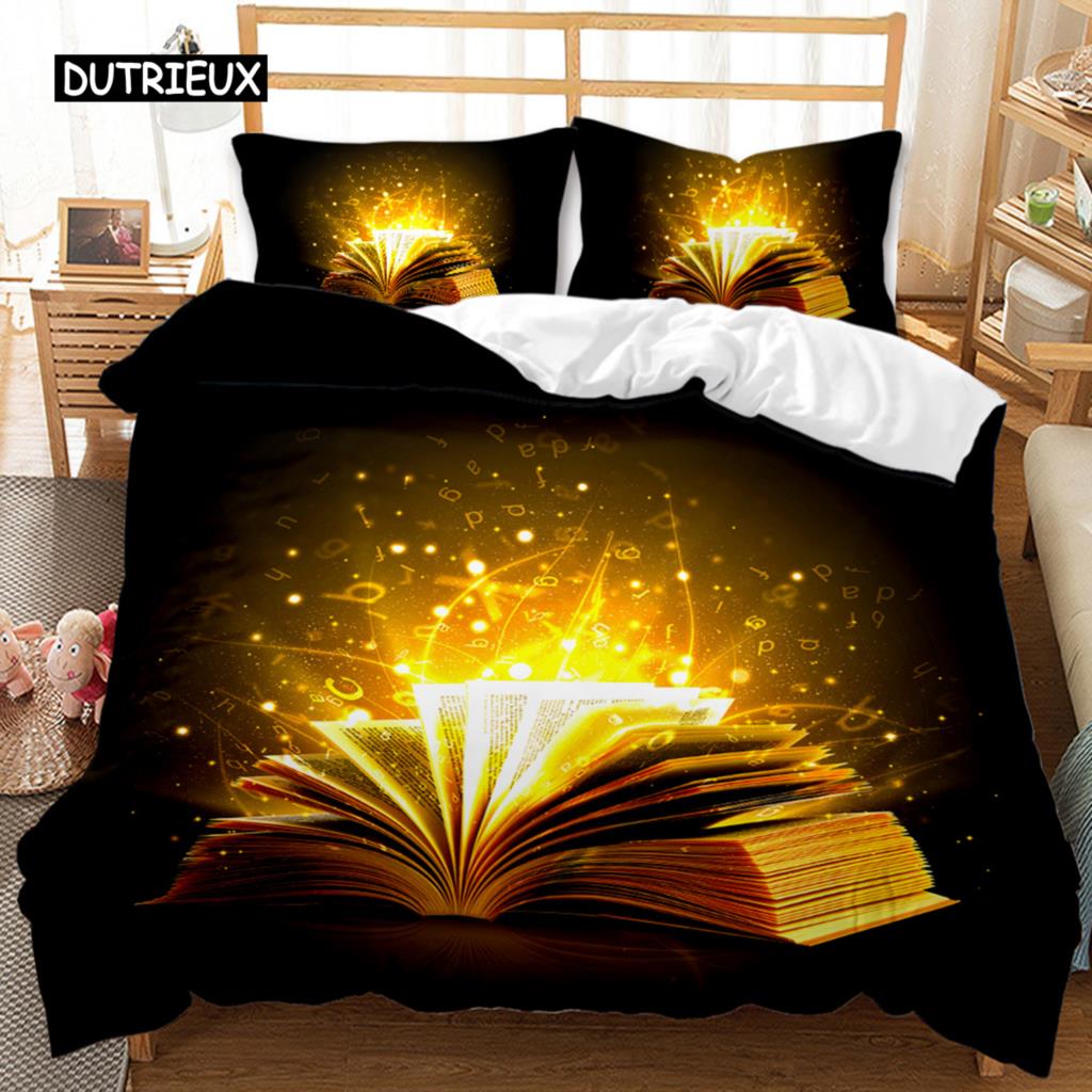 Book Duvet Cover Set Sheet Music Beating Notes Music Twin Polyester Bedding Set Pillowcase Kids Boys Girl Double Queen King Size