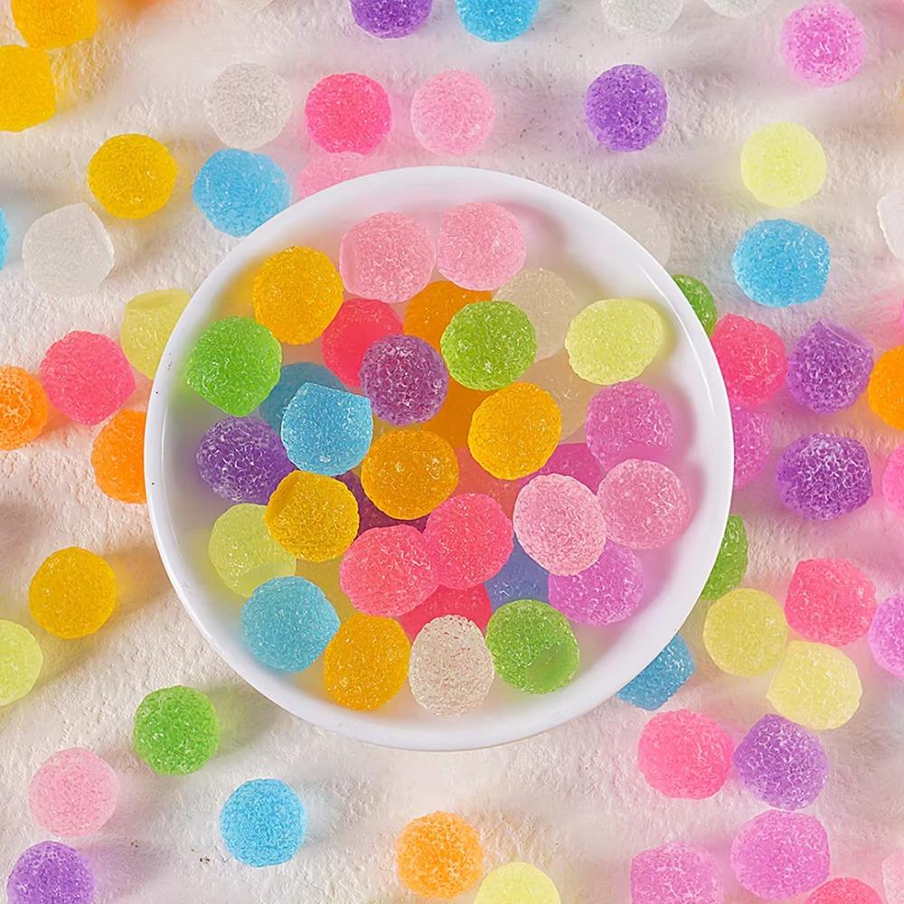 DIY Material Fake Candy Sugar Bead Simulated Noise Filler Balls Candy Resin Beads Craft Supplies
