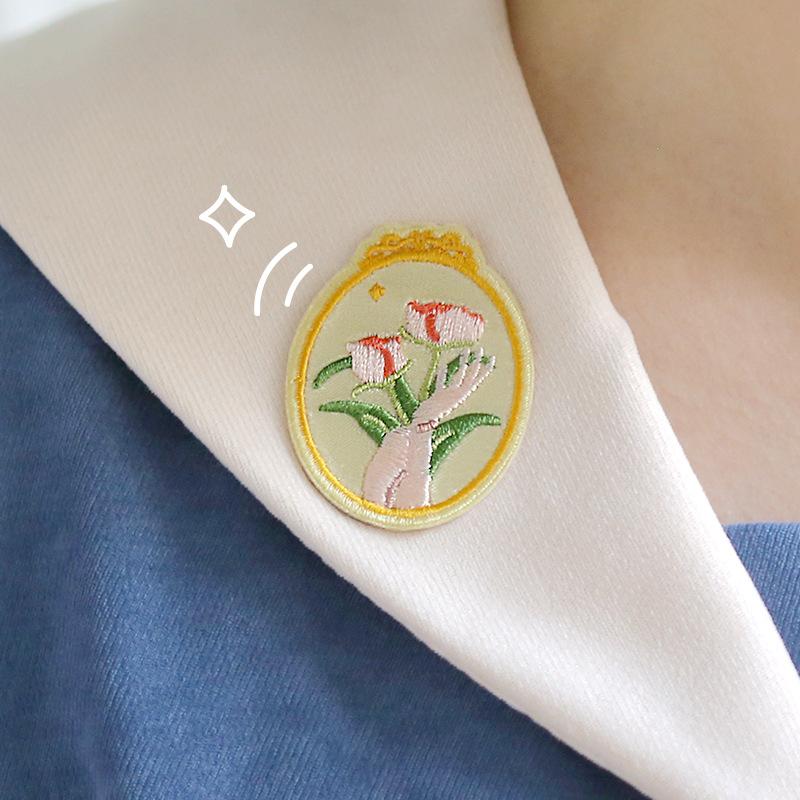 Paste Cute Embroidery Cloth Sticker Muji Jute Bag Mobile Phone Decorative Sticker Clothes Pants Hat Holes