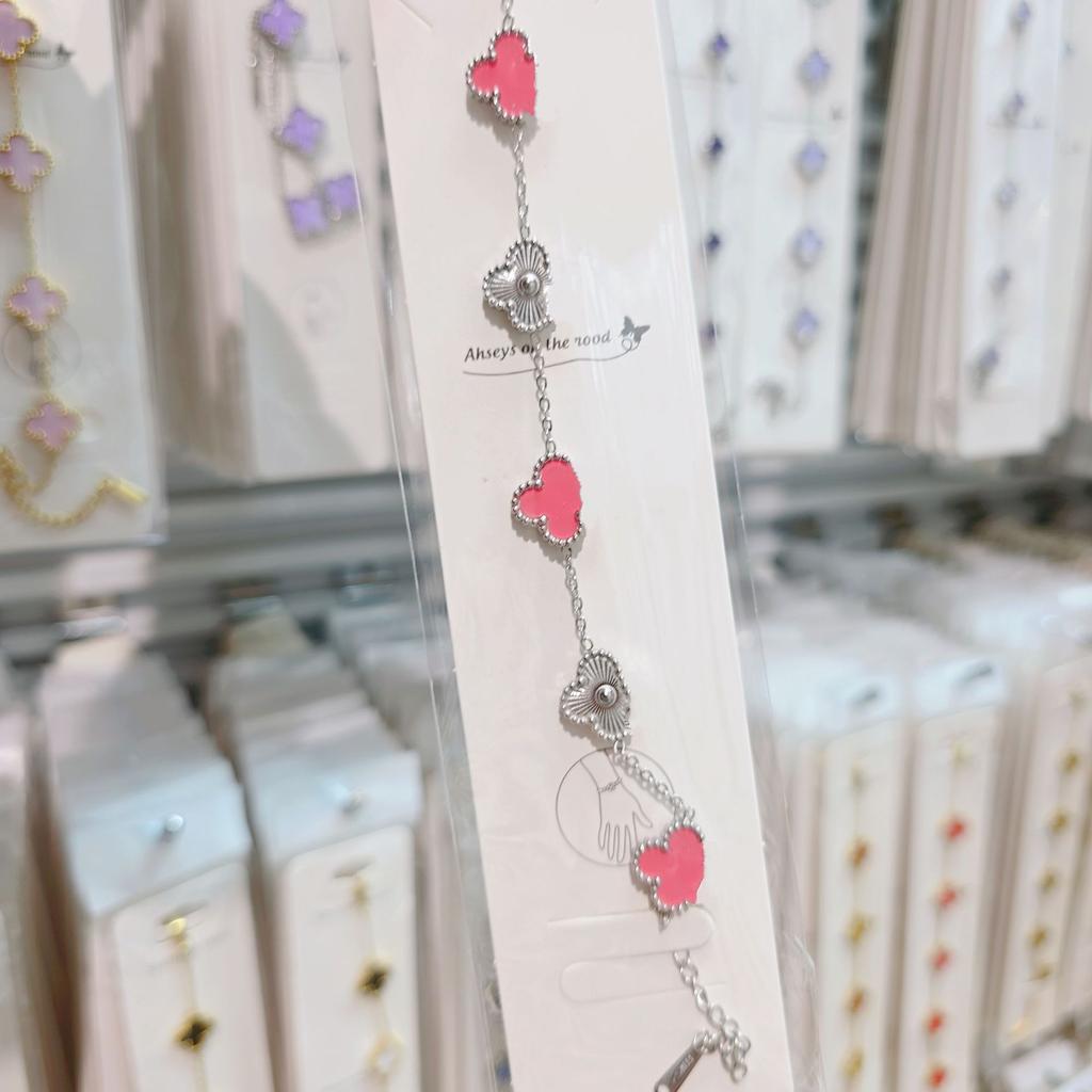 Double-sided Five-flower Four-leaf Clover Bracelet Titanium Steel Does Not Fade Light Luxury High-end Jewelry