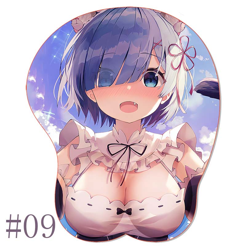 R_Rem R_Re:Zero OPPAI Mouse Pad Wrist Rest Stereo Mousepad Sexy Anime Ram Silicone Wrist Rest BULK Gaming Pad Office Mouse Mat