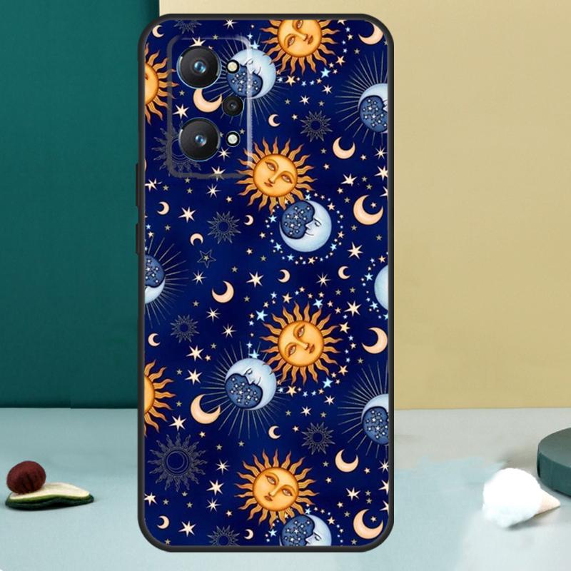 Vintage Moon and Sun Stars For Realme 13 12 10 11 14 Pro Plus GT 6 5 6T GT7 Pro C55 C53 C51 C21Y C25S C75 C67 C61 Case