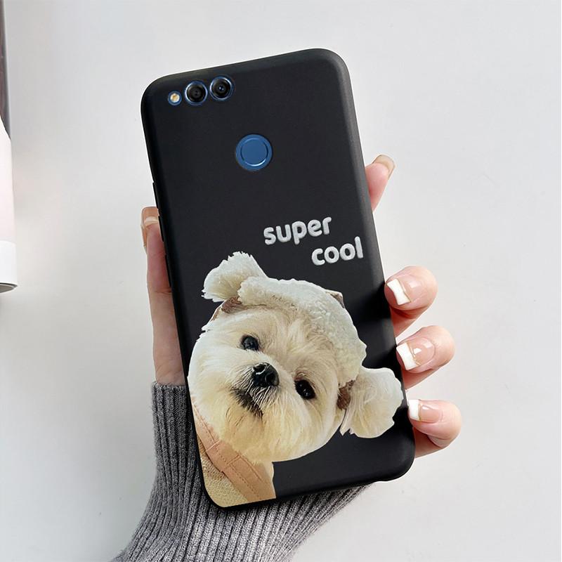 For Honor 7X Case Matte Cover Honor7X 7 X Soft Silicone Cute Cat Cartoon Case For Huawei Honor 7X BND-L21 BND-L22 BND-L24 Coque