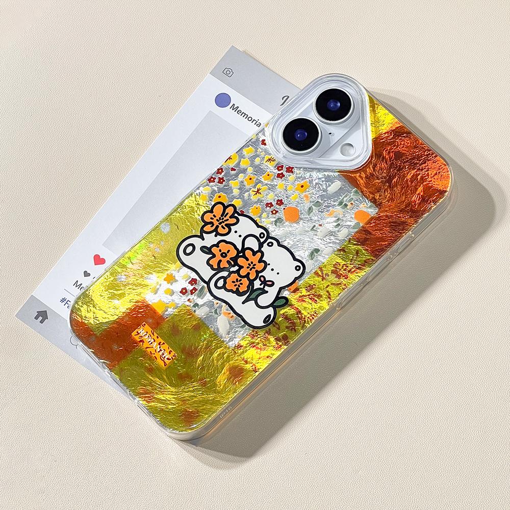 Painted Phone Case For iPhone 16 11 12 13 14 for 12 14 16 Pro 14 16 Pro Max Cute Pattern Glossy Hard Cover