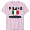Milano Graphic Unisex Football T Shirt Casual White Soft Cotton Classic Top