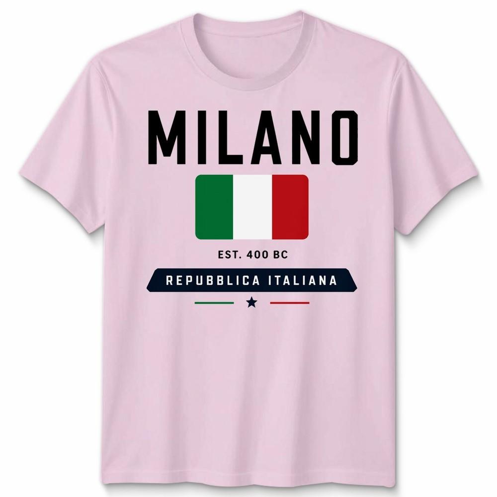 Milano Graphic Unisex Football T Shirt Casual White Soft Cotton Classic Top