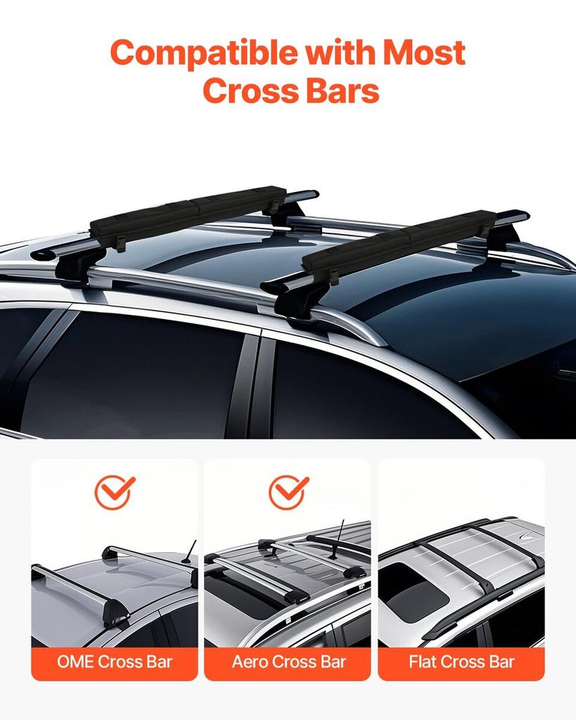 Roof Rack Pads for Crossbar 176lbs Load Capacity for Kayak Canoe Surfboard