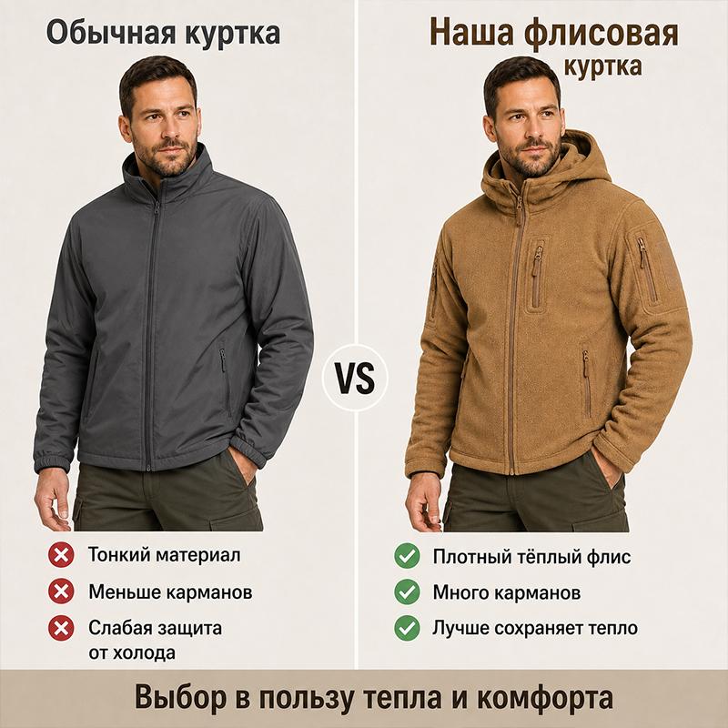 Men's Jackets - Men's Hunting Fleece Jacket Hiking Hunting Outdoor Fleece Tactical Jacket Winter Warm Full Zip Military Hoodies Multi-Pockets