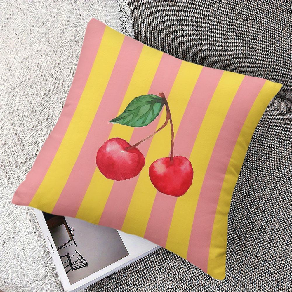 Sunset Cherry square Jacquard Pillow Cover for Sofa Office Waist Cushion Cover Home Decorative Pillowcase