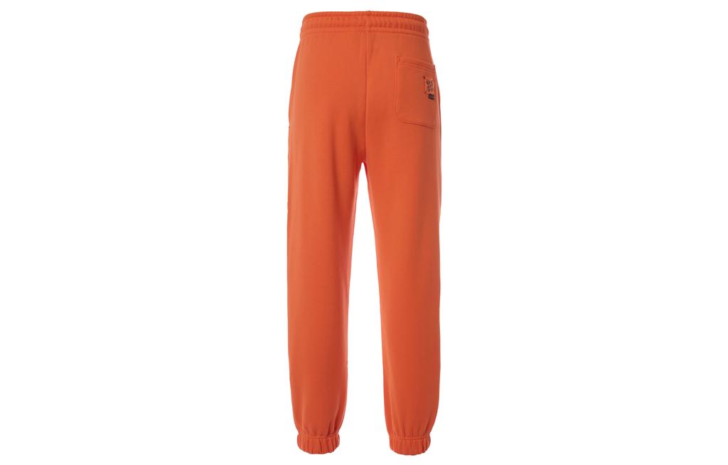 Li Ning BADFIVE Long An Youth Fleece Lined Thermal Loose Fit Elastic Cuff Knitted Sweatpants Men's Neon Flame Orange AKLRF27-6
