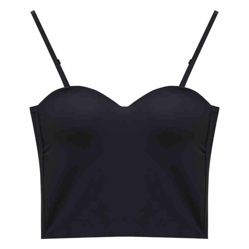 Elegant Ice Silk Camisole with Chest Pads – Sleek and Sexy Back Short Tank Top