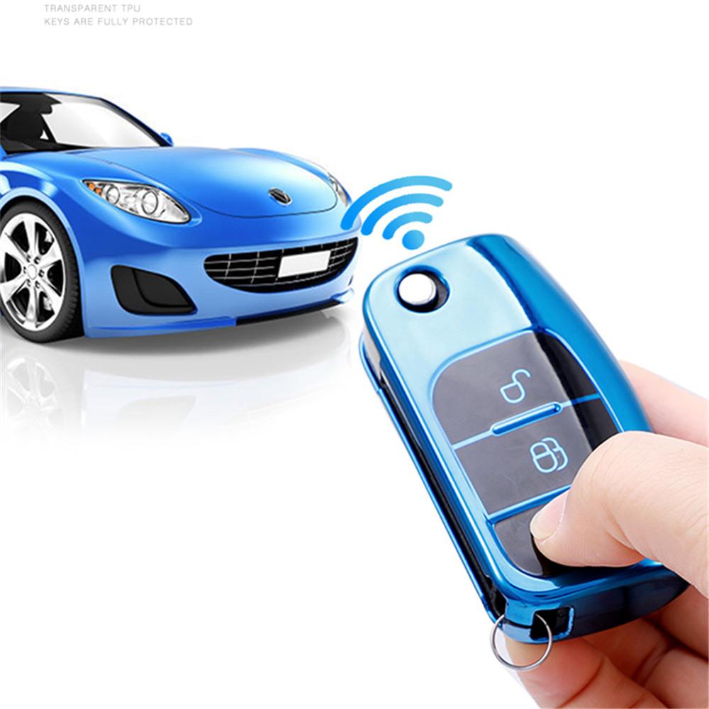Soft TPU Car Key Case Cover Keychain for Ford Fiesta Focus 2 Falcon Ecosport Escape Kuga EcoSport Galaxy B-Max C-Max Protector
