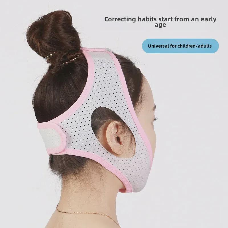 Breathable Mesh V-Face Anti-Snoring Sleeping Mask with Chin Support for Mouth Breathing Correction