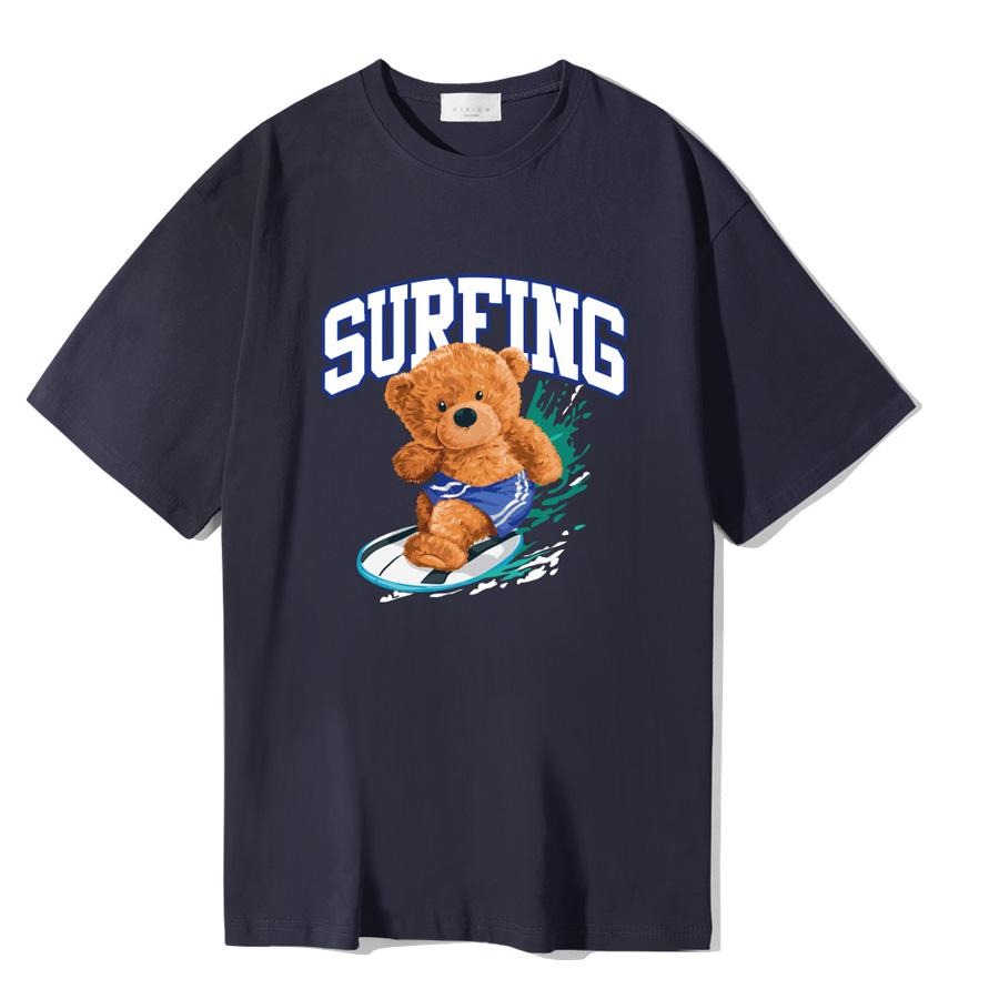 Yda Surfing Teddy Bear Oversized Short Sleeve T-Shirt_Ltss004Nv Navy/M