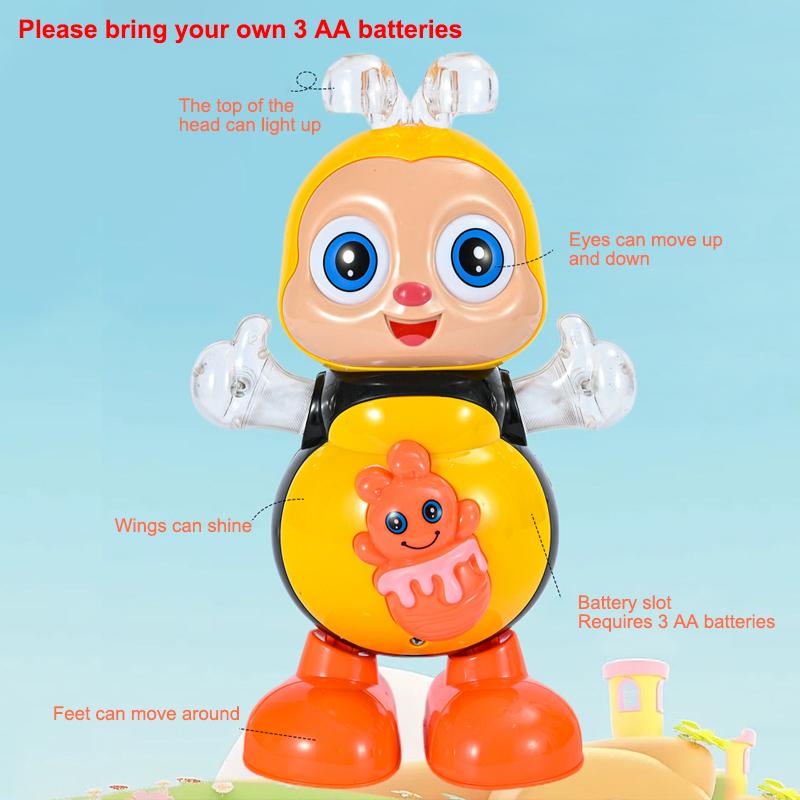 Dancing Bee Electric Toys For Kids Swinging Bee Musical Dancing Bee Toy Electronic Cartoon Toy Preschool Learning Toys