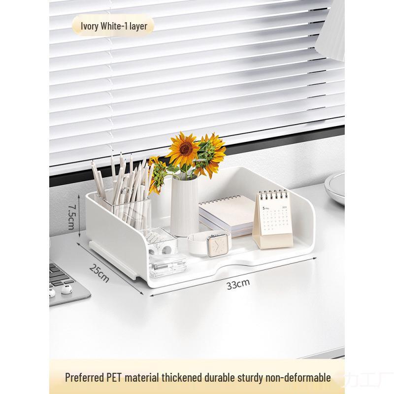 Desktop Organizer: Multi-Layered File and Document Storage Rack