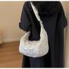 Korean Style Cotton Satchel With Puffed Design And Single Shoulder Strap For Daily Outfits