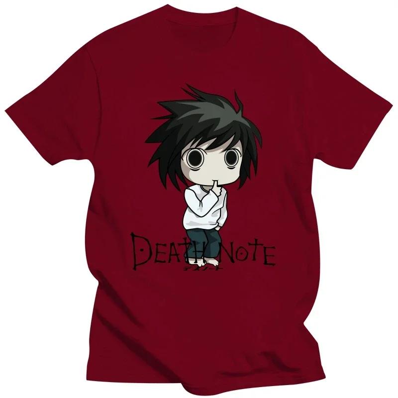 L Yagami Ryuk Tee Shirt 100% Cotton Print Mens Summer Funny Anime T-shirt Death Note Cosplay Men Hip Hop Fashion T Shirt