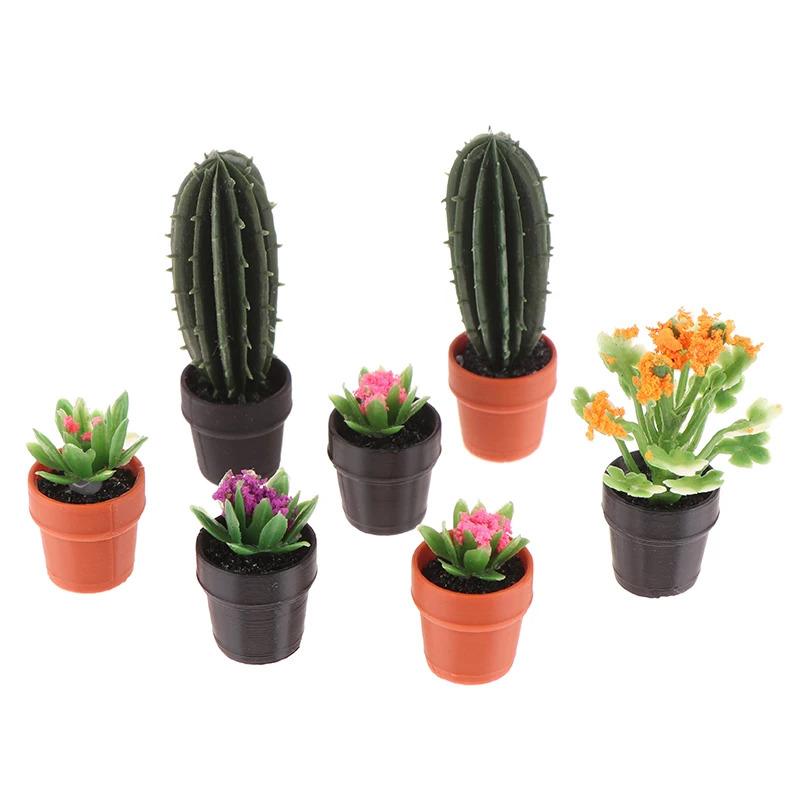 Mini Model Flower Pot Miniature VasePlant Potted ModeldiyGreen Plant Sand Table House Layout Decoration Model