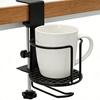 Metal Cup Holder with C-Clamp Adjustable Desk Mount Fits Mugs Bottles Cans Heavy-Duty Rust-Proof Drink Caddy for Boats RVs Offices