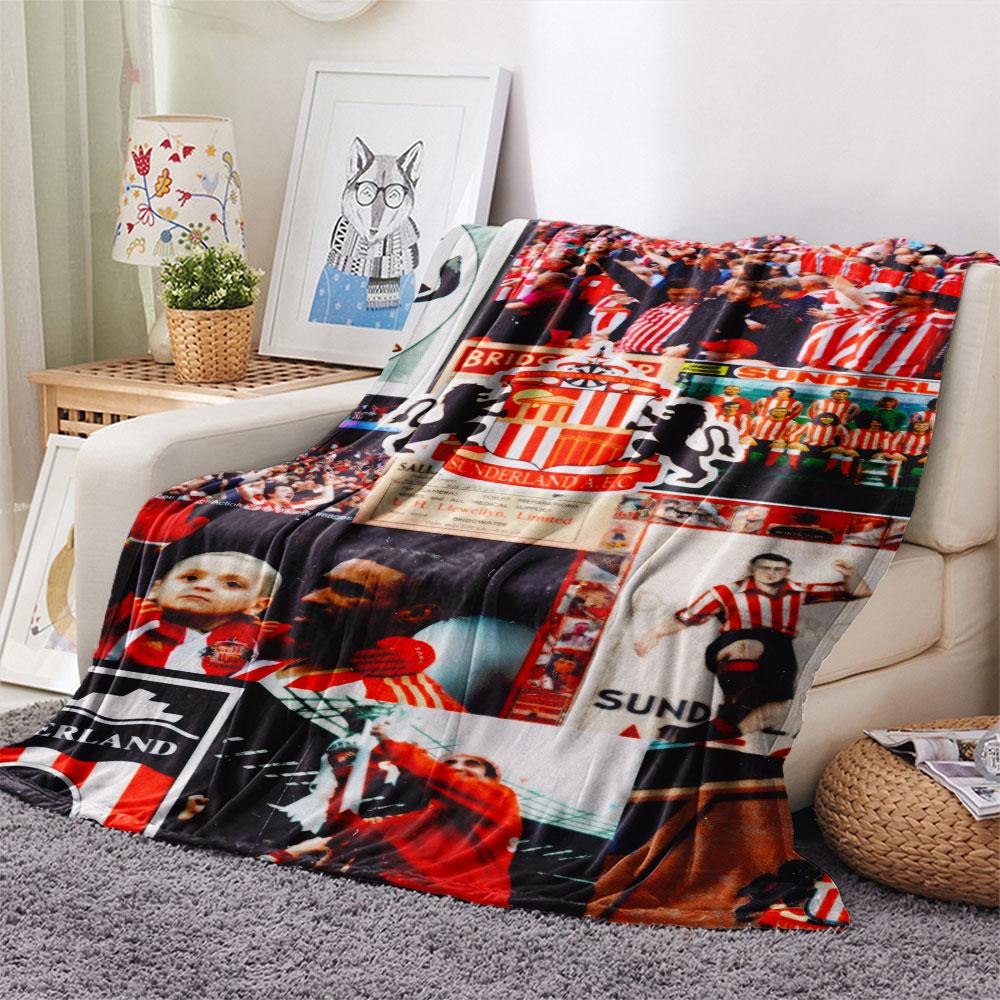 Sunderland Printed Flannel Blanket, Soft Throw for Bedroom Sofa, Washable, Fan Merchandise, Great Gift.