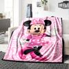Minnie Mouse Pink Adventure Flannel Blanket Super Soft Warm Cozy Blanket For Sofa Bed Office Travel Allseason Home Decor Gift