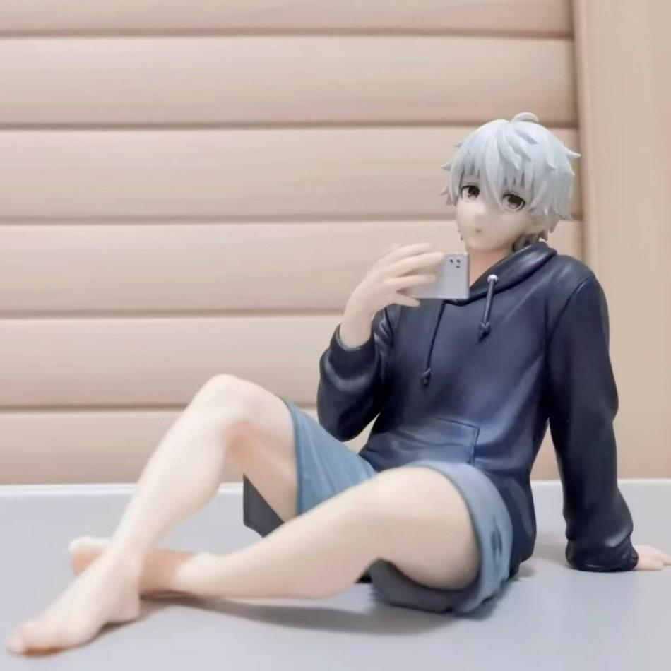 Blue Lock Anime Sitting Palmar Center Cute Nagi Seishiro Figure Model PVC Desk Decoration Toys Kids Birthday Gifts