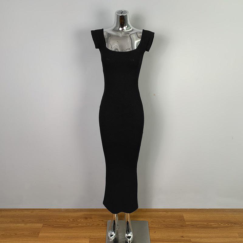 Элегантное облегающее платье-футляр с утяжкой талии из Дондэмуна (Корея) One Size чёрный