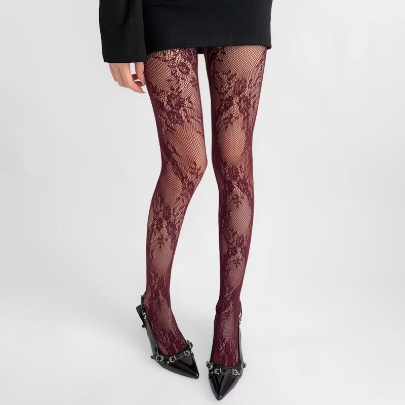 Hollowed Lace Korean Style Stockings Retro Mesh Thin Women Girls Tights Pantyhose Y2K Subculture Lolita Cosplay Long Socks