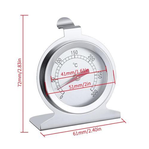 DOSJJIASL Oven Thermometer Stainless Steel Kitchen Meat Grill Microwave Thermometer Glass Dial Household Cookware Chef