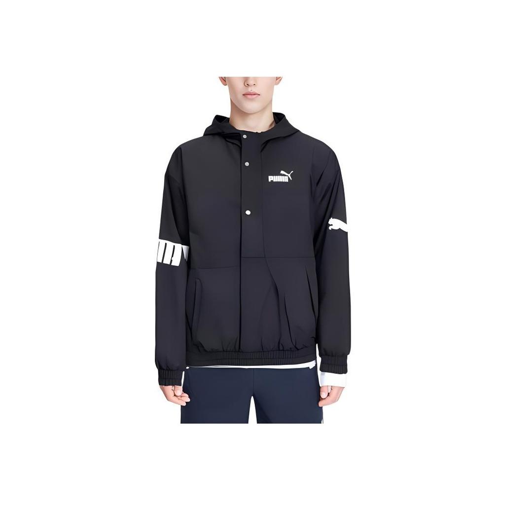 Puma Logo Casual Pullover Long Sleeve Jacket Men Jackets Black 683795-01