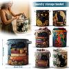 Quilted Laundry Storage Basket 14X18 Inch Size Soft Fabric Foldable Organizer with Handles for Clothes Toys and Household Items