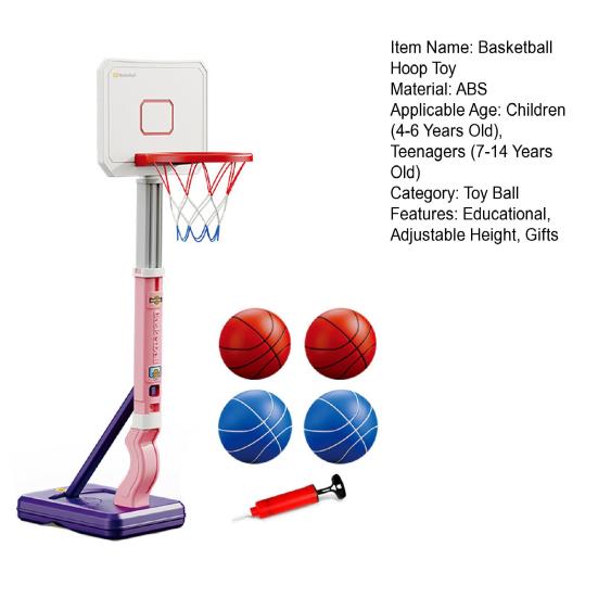 Set Giocattolo Canestro da Pallacanestro per Piscina con 4 Palloni Gonfiatore Altezza Regolabile Pallacanestro per Nuoto Interno Esterno Giardino Gioco di Tiro a Canestro Kit per Bambini e Bambine