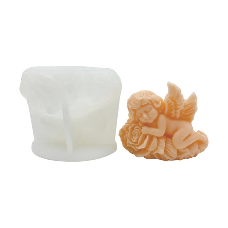 Rose Angel Baby Candle Mould Heat Resistant Silicone for Craft Handmade Candle Soap Chocolate Making