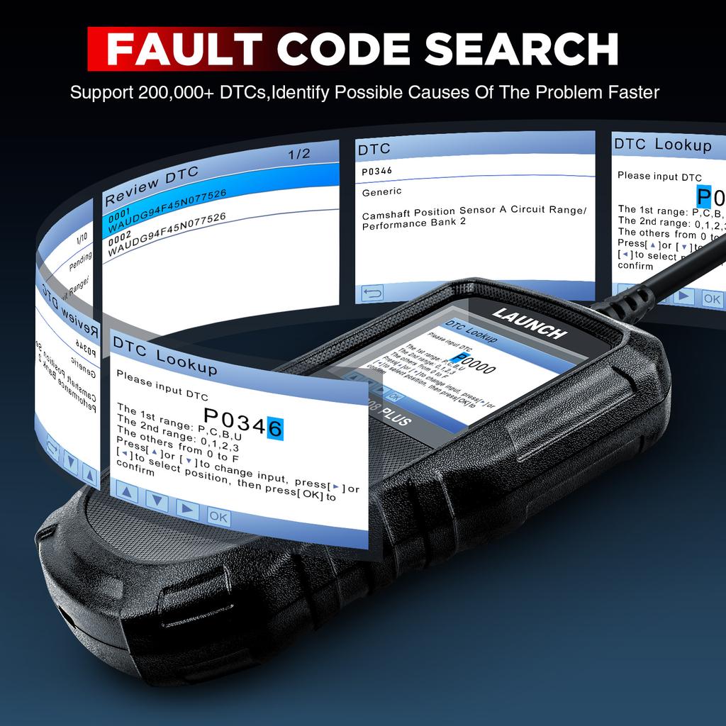 LAUNCH CR3008 PLUS OBD2 Skener Diagnostické Nástroje Motoru a Baterie Auto Čtečka Chybových Kódů Skenování Doživotní Bezplatná Online Aktualizace