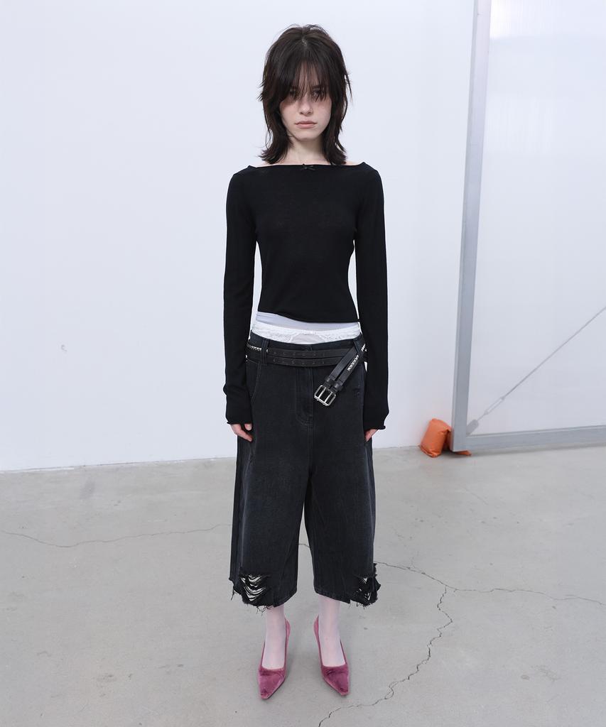 LCDC™ Two-Way Knit Top (Black)