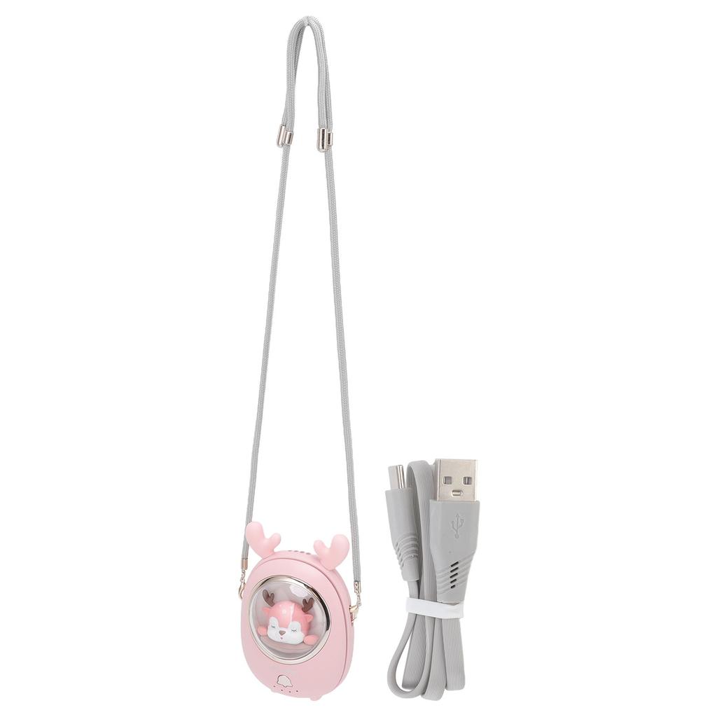 Portable Neck Fan Cute Pet Multifunction 3 Speeds Low Noise USB Rechargeable Bladeless Hanging Neck