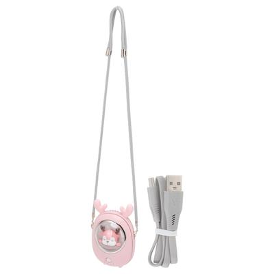 Taşınabilir Boyun Fanı Sevimli Evcil Hayvan Çok Fonksiyonlu 3 Hız Düşük Gürültülü USB Şarj Edilebilir Kanatsız Asılı Boyun