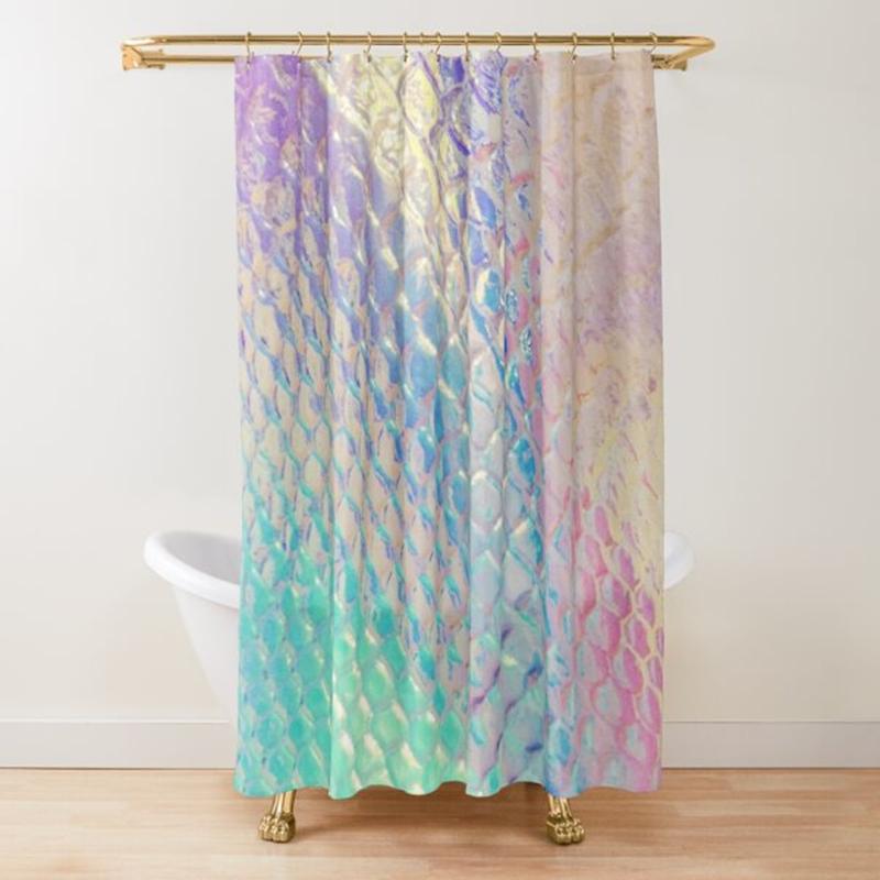 Iridescent Rainbow Dreams Shower Curtain Rainbow Ombre Abstract Bathroom Curtain Watercolor Girly Boho Shower Curtains,Polyester