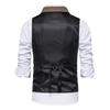 Mens Wool Mix Herringbone Tweed Check Vintage Collar Waistcoat Tailored Fit Vest