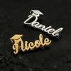 ShunquanJewelry Graduation Season Fashion Stainless Steel Customizable Name Brooch Badge Graduation Commemorative Gift Accessory