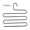 5 Layers S-shaped Pants Hanger Multifunctional Anti-skid Stainless Steel Pants RackWardrobe Storage Scarf Rack lron Pants Rack